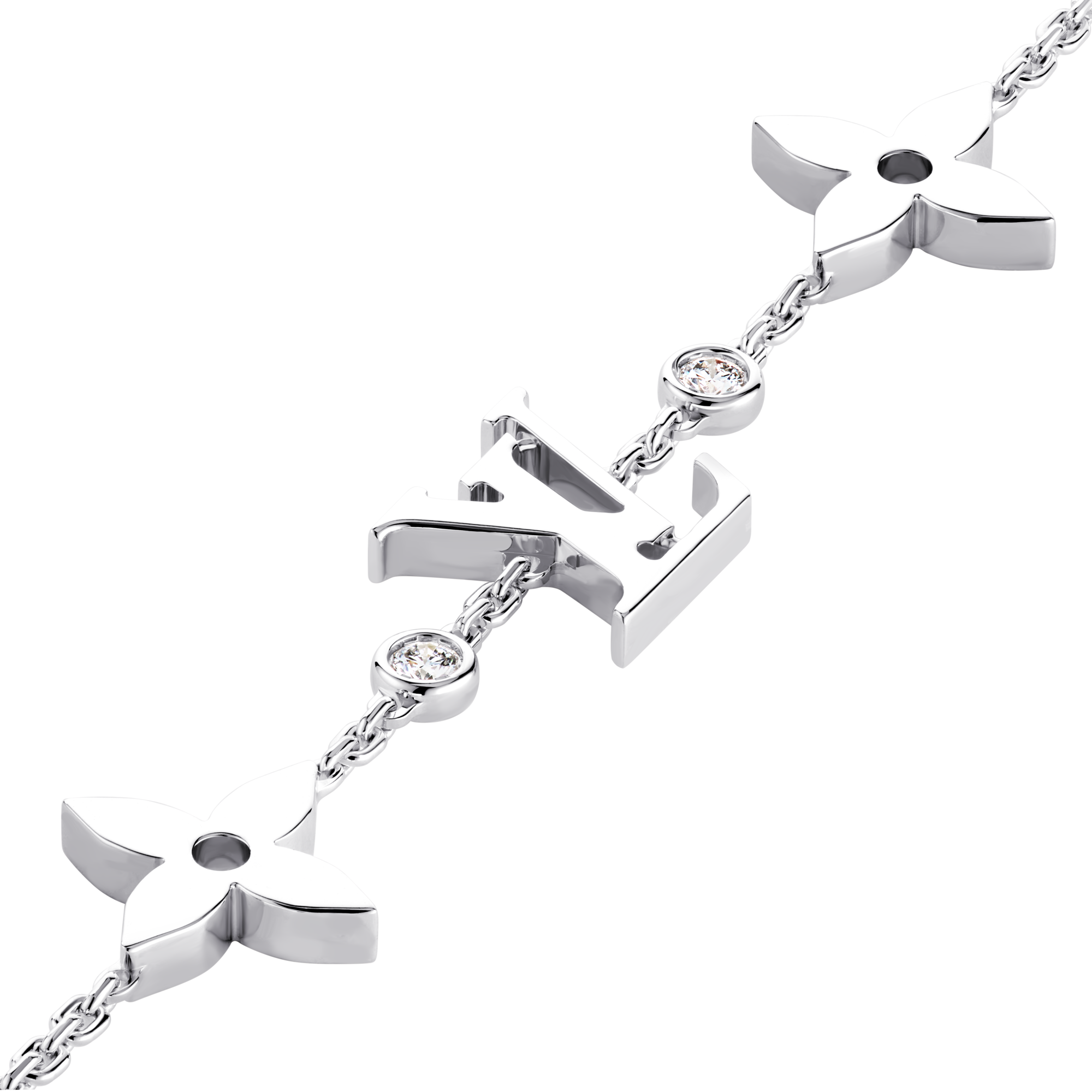 Louis Vuitton モノグラム ホワイト　ブレスレット Idylle Blossom Monogram Bracelet, White Gold and Diamonds